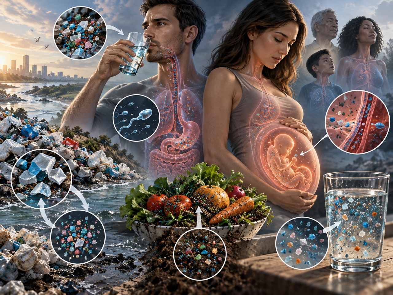 How microplastics travel from ocean and soil into food, drinking water and the human body — including the bloodstream and the placenta
